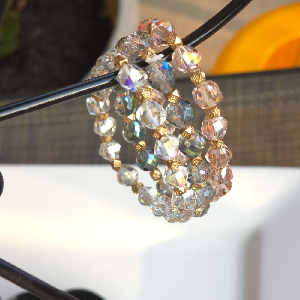 Sparkling Crystal Beaded Bracelet Trio, New! - Picture 2 of 3